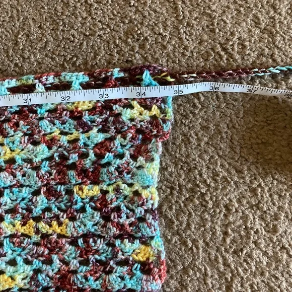 OOAK Crochet Tie Dye Mini Wrap Skirt Coverup Handmade - Picture 9 of 11